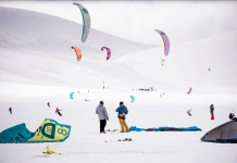 CULMINA COMPETENCIA SNOWKITE FEST CORRALCO CON IVO PIONETTI COMO GANADOR DEL RACING Y GIORGIO CAIOZZI EN FREESTYLE